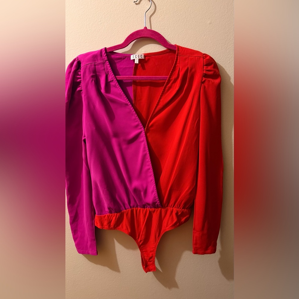 TCEC Vibrant Red and Pink Blouse